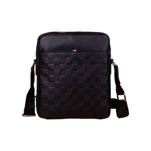 DOSRFINI Сумка через плечо из натуральной коровьей кожи стандартная мужская черная