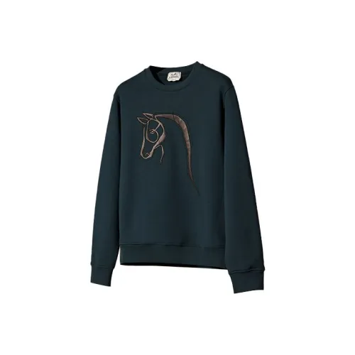 HERMES Зеленый Мужской Свитшот