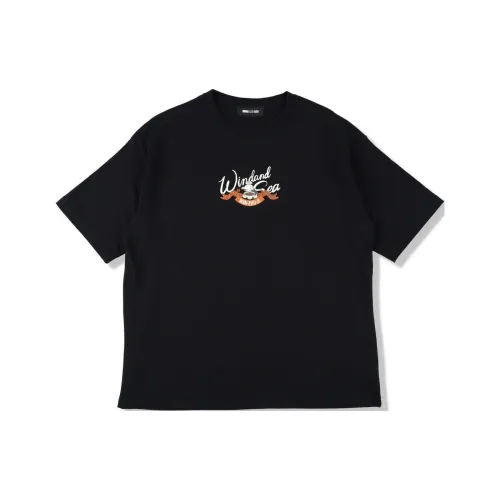 WIND AND SEA x WANZHUJI Т-рубашка Унисекс Черная