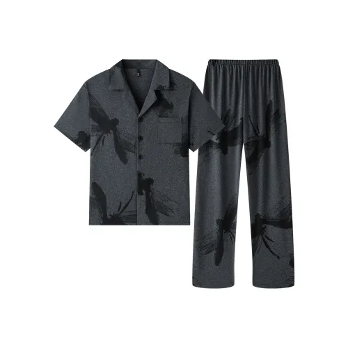 Gongdie Пижамный комплект Мужской Темно-серый