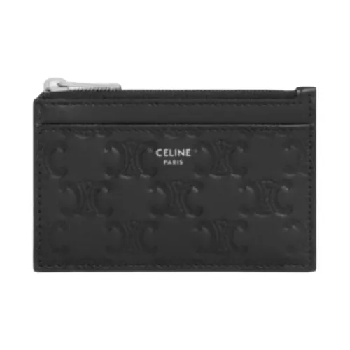 CELINE Кожа Держатель для карт Мужской Черный