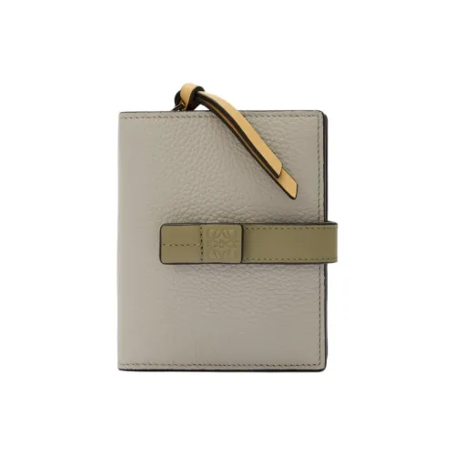 LOEWE Soft с текстурой Телячья кожа Кошелек Женская Оболочка Серый и Зеленый