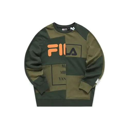 FILA MIHARA YASUHIRO Collaboration Collection Армейский зеленый Мужские Свитшоты