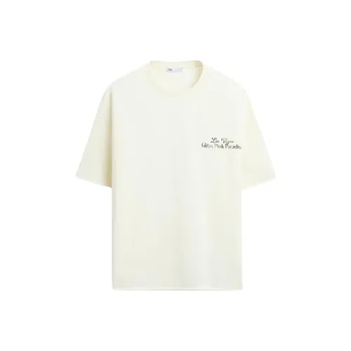 ZARA Белая Мужская T-рубашка