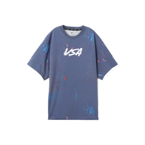 Nike X Futura Paris Olympics Series SS24 T-Shirt Унисекс Light Blue