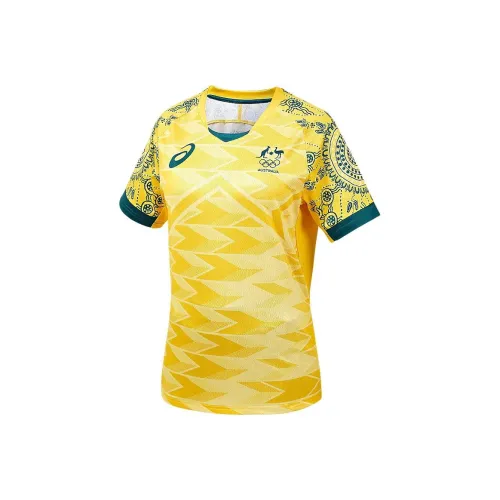 Asics Australian Olympic Team Series Команда Австралия Олимпийский Replica FOOTBALL T-Shirt Рубашка Унисекс Золотой