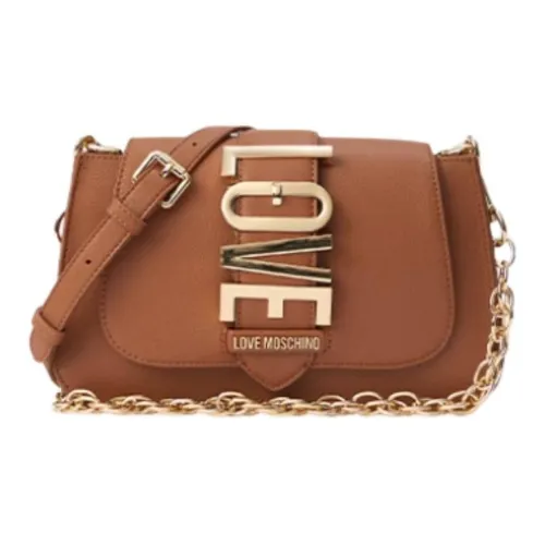 LOVE MOSCHINO Сумка через плечо из искусственной кожи среднего размера женская коричневая