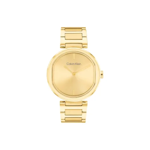 Calvin Klein Кварцевый механизм Женские часы 36мм*36мм*7,2мм Золотой циферблат Корпус из нержавеющей стали