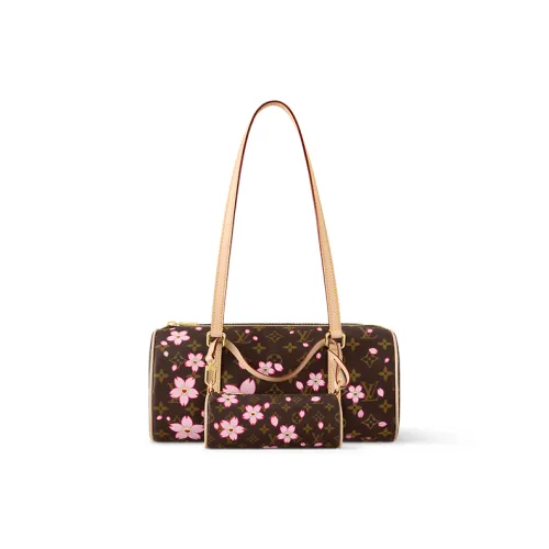 LOUIS VUITTON Takashi Murakami Коллаборация Papillon Монограмма Покрытый холст Сумка на плечо Женская Коричневая