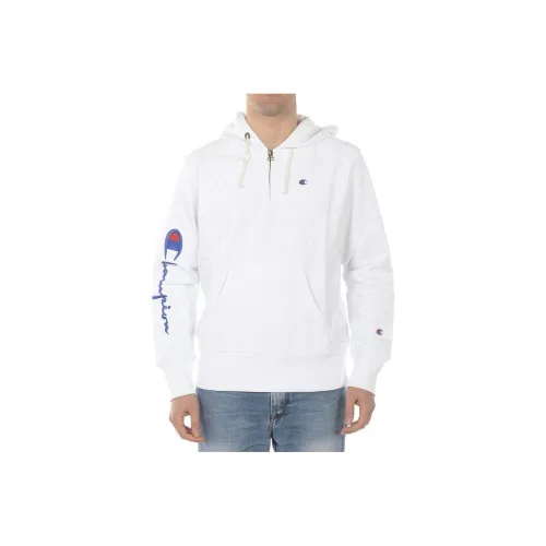 Champion White Men's Hoodies Чемпион Белый Мужской Свитшот