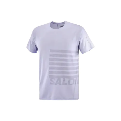 Salomon Sense AEROGRAPHIC T Рубашка Мужская Небесно-Синий Фиолетовый