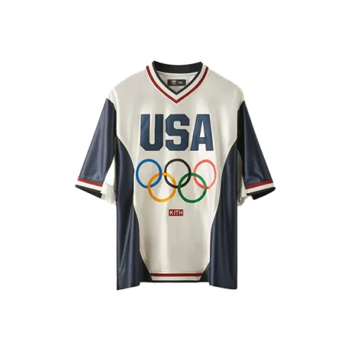 Kith USA Basketball Series Синий с Белым Lettering Унисекс Футболка