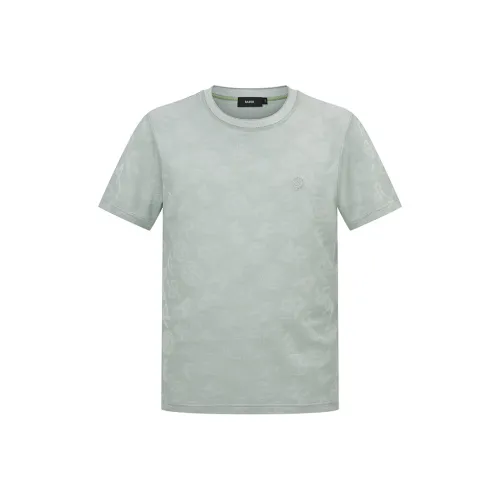 RARE Короткий рукав T-рубашка мужская серая и зеленая