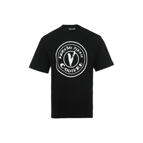 VERSACE JEANS COUTURE SS25 T-Shirt Мужской Черный