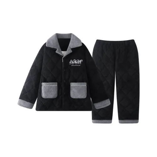 QIAOYUN Черный мужской комплект пижам