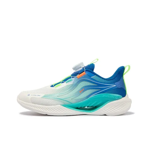 XTEP Qing Feng 5,0 Противоскользящие амортизаторы Низкий топ Детские беговые кроссовки Парусный белый Прусский синий 33 41