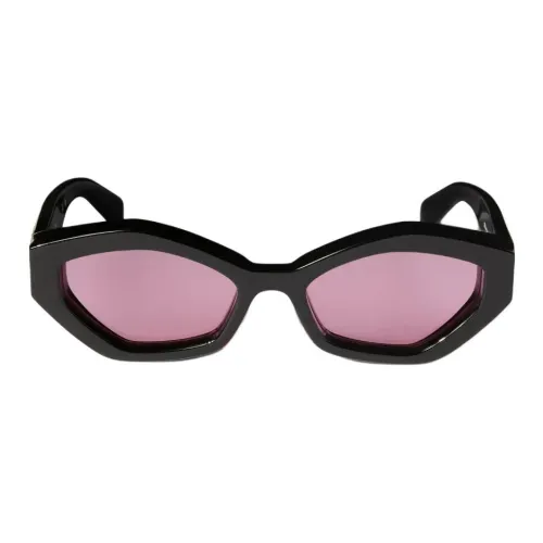OFF Белый Ацетат Кошачий глаз Солнцезащитные очки Унисекс Черный