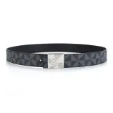 Черный с серебряной пряжкой