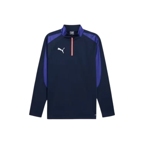 PUMA INDIVIDUALLIGA SS24 Топ с полукруглым вырезом Мужская Рубашка Мужская Морской Синий