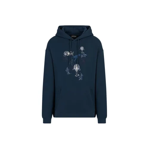 EMPORIO ARMANI Темно-синие мужские свитшоты