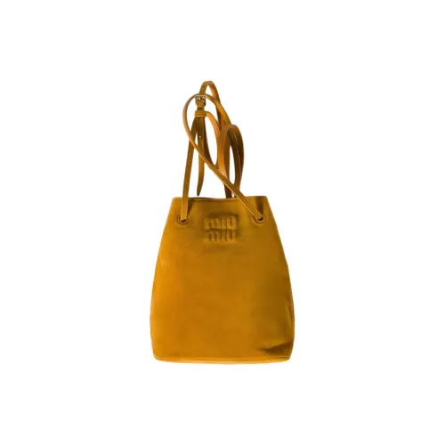 MIU MIU Lambskin Bucket Bag Shoulder Bag Women's Yellow