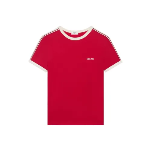 CELINE SS24 T Рубашка Мужская Рубиново-Красная