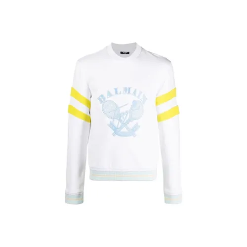 BALMAIN Белый Мужской Свитшот