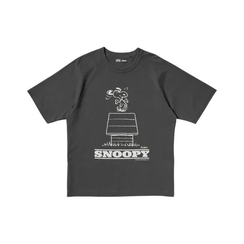 UNIQLO X PEANUTS Co Бренд Серия T Рубашка Унисекс Темно-Серый