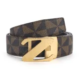 Коричневый с золотой застежкой