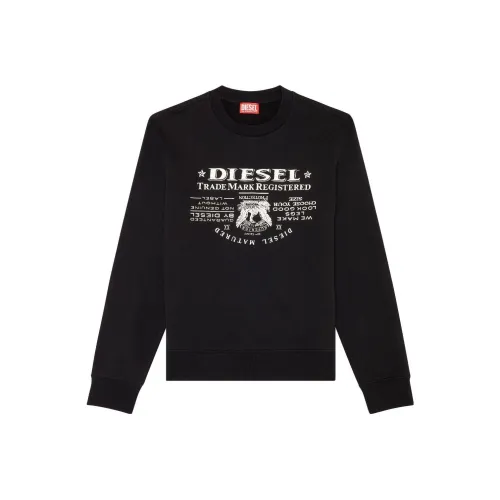 DIESEL Обсидиан Черный Мужские Свитшоты