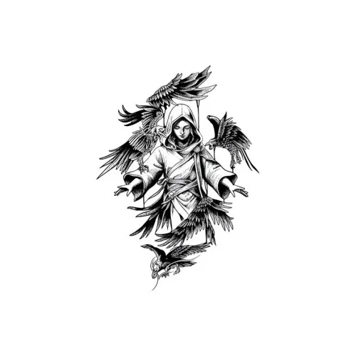 QINGSHANQIHAI Shadow Обметка Перо Временные Татуировки 1 шт