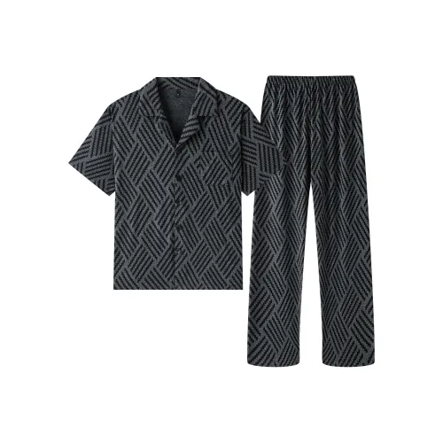 Gongdie Пижамный комплект Мужской Темно-серый