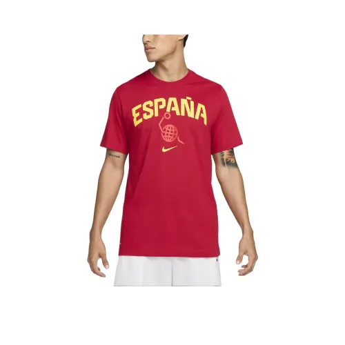 nike Испания Баскетбол T-Рубашка T-Рубашка Мужская Фитнес-Красная
