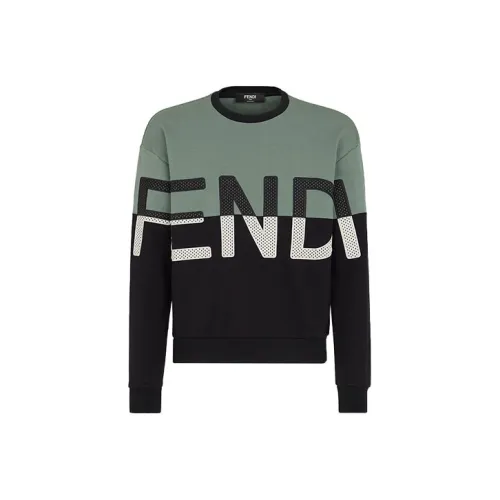 FENDI Мужские толстовки шалфейно-зеленого цвета