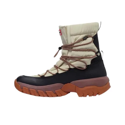 HUNTER Короткие Снежные Ботинки Мужские Кремово-Белые