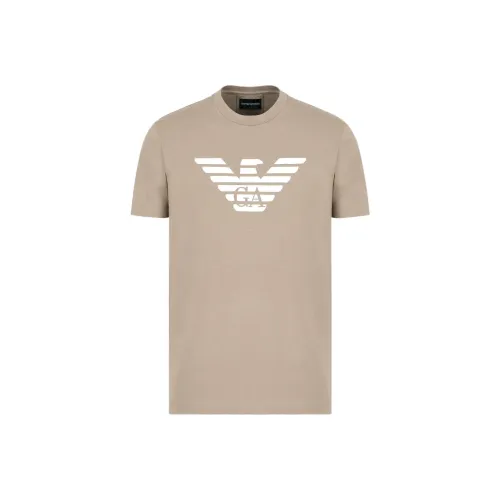 Emporio Armani T-рубашка мужская коричнево-хаки Qi