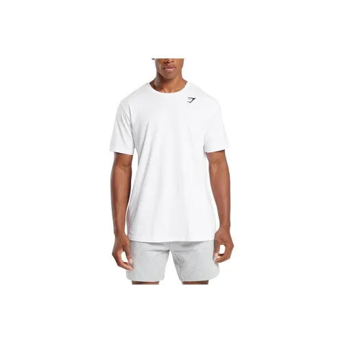 GYMSHARK Белый Мужской T-Рубашки