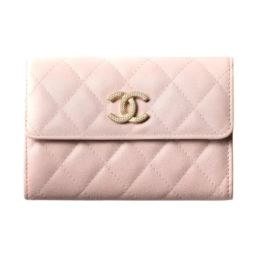 CHANEL Икорная коровья кожа золото металл сумка с клапаном кошелек женский светло-розовый