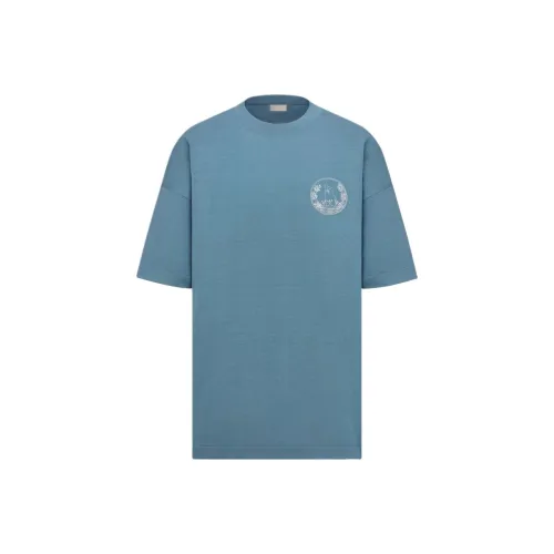 DIOR SS25 Летняя коллекция мужская одежда рубашка мужская синий