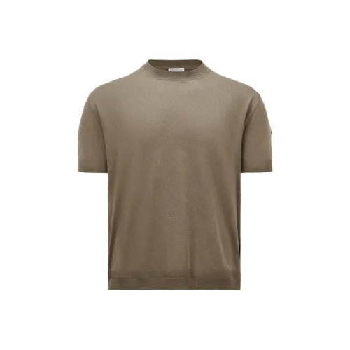 MONCLER SS25 T Рубашка Мужская Темно-умбровая