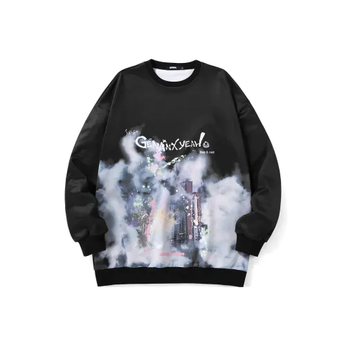 GENANX Круглый вырез Свободный крой Свитшот Унисекс