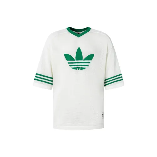Adidas Originals BLOCKCORE Короткий рукав Вязаная футболка T-Shirt Унисекс Белый