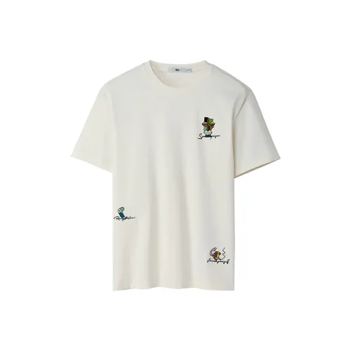 HLA T Рубашка Мужская Естественный Белый Цветочный