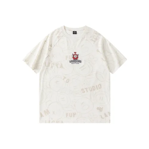 LAMLICKA x AIDEMENG LIANMINGKUAN Т-рубашка Унисекс Абрикос