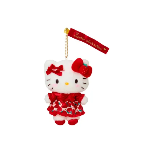 Санрио Strawberry News 50th Anniversary Памятный Хелло Китти Куклы Плюшевый Брелок 11,5 см Рекомендуемая высота