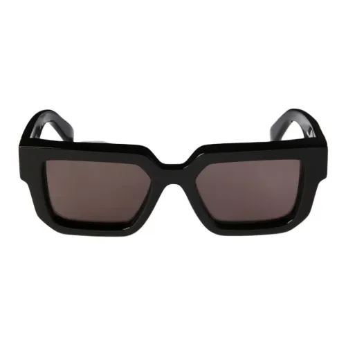 OFF Белый Ацетат Прямоугольные Солнцезащитные очки Унисекс Черный