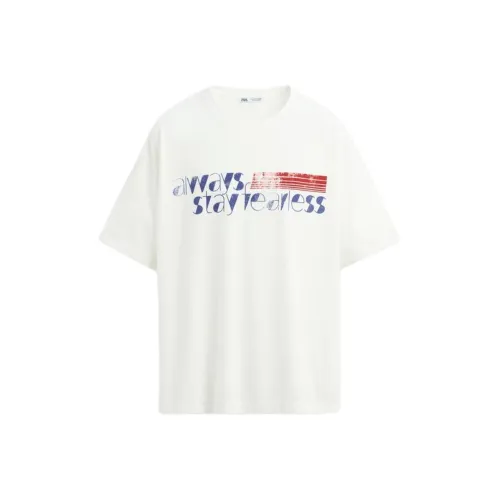 ZARA Белая Мужская T-рубашка
