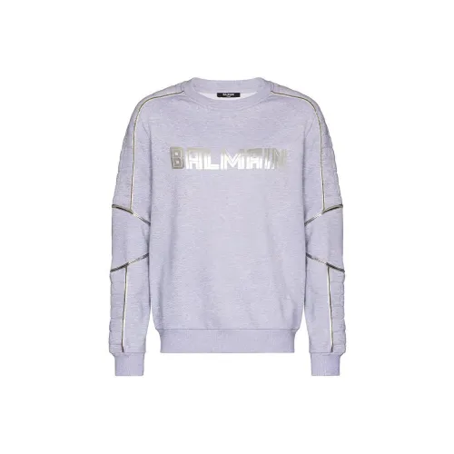BALMAIN Серый Мужской Свитшот
