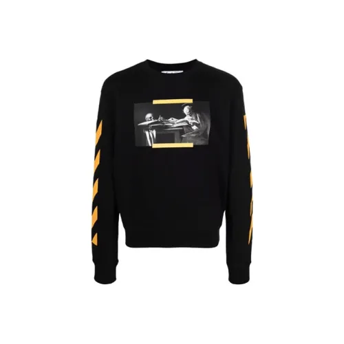 Off Белый SS21 Черный Мужские Толстовки
