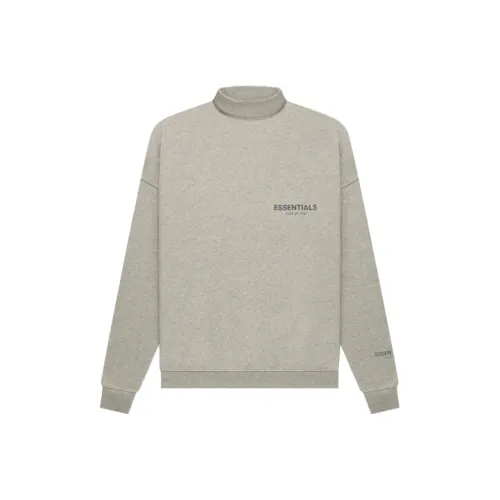 Fear Of God Essentials FW21 Пуловер Mockneck Темно-пшеничный серый Толстовка Унисекс Темный овсяный